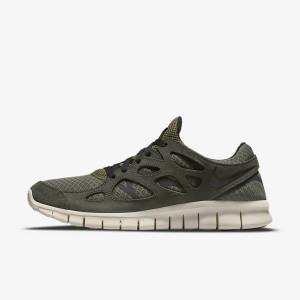 Men's Nike Free Run 2 Sneakers Olive / Black | NK471PFI