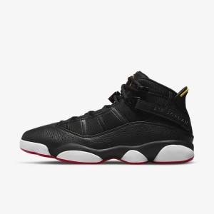 Men's Nike Jordan 6 Rings Jordan Shoes Black / White / Yellow / Red | NK783UNB