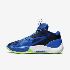 Men's Nike Jordan Zoom Separate Basketball Shoes Navy / Blue / White / Green | NK817TIC