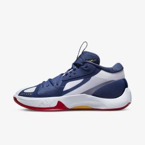 Men's Nike Jordan Zoom Separate Jordan Shoes Navy / White / Red / Gold | NK851GSW