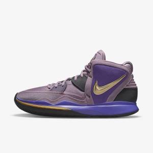 Men's Nike Kyrie Infinity Basketball Shoes Purple / Metal Gold | NK639YER