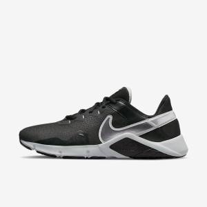 Men's Nike Legend Essential 2 Training Shoes Black / Metal Silver / Metal Grey | NK619BYH