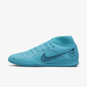 Men's Nike Mercurial Superfly 8 Club IC Indoor Court Football Shoes Blue / Orange | NK462BDP