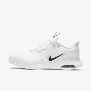 Men's Nike NikeCourt Air Max Volley Hard Court Tennis Shoes White / Black | NK358PLM