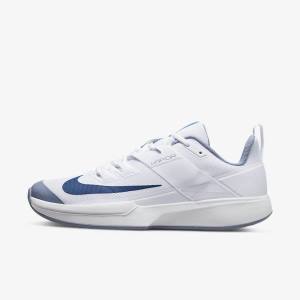 Men's Nike NikeCourt Vapor Lite Hard Court Tennis Shoes White / Navy | NK672HWY