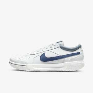 Men's Nike NikeCourt Zoom Lite 3 Hard Court Tennis Shoes White / Navy | NK053VWU