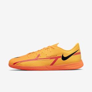 Men's Nike Phantom GT2 Club IC Indoor Court Football Shoes Orange / Light Red / Black | NK768YGQ