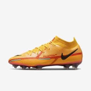 Men's Nike Phantom GT2 Dynamic Fit Elite FG Firm-Ground Football Shoes Orange / Light Red / Black | NK481GRX