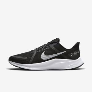 Men's Nike Quest 4 Road Running Shoes Black / Dark Grey / White | NK618EVC