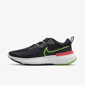 Men's Nike React Miler 2 Road Running Shoes Black / Red / White / Green | NK391IYG