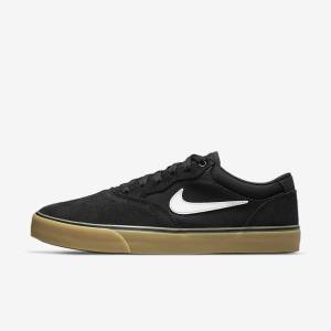 Men's Nike SB Chron 2 Skate Shoes Black / Light Brown / White | NK695WPV