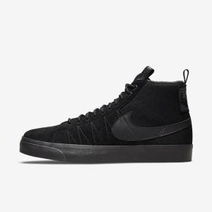 Men's Nike SB Zoom Blazer Mid Premium Sneakers Black / Dark Grey | NK103BRZ