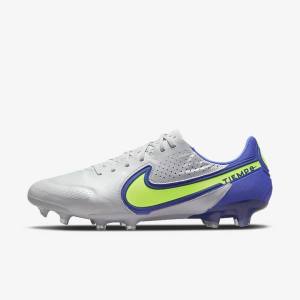 Men's Nike Tiempo Legend 9 Elite FG Firm-Ground Football Shoes Grey / Blue | NK652LFN