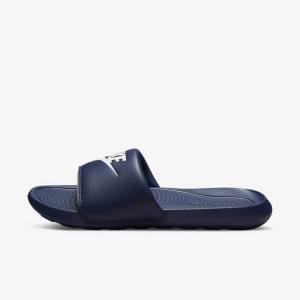 Men's Nike Victori One Slides Navy / Navy / White | NK581RIH