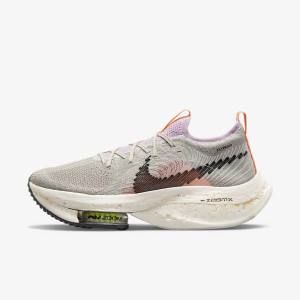 Men's Nike Zoom Alphafly Next Nature Road Racing Running Shoes Blue Grey / Light Pink / Light Cream / Black | NK978WYV