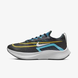 Men's Nike Zoom Fly 4 Road Running Shoes Black / Green / Orange | NK127ITD