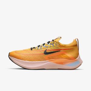 Men's Nike Zoom Fly 4 Road Running Shoes Black / Blue / White | NK321MLZ