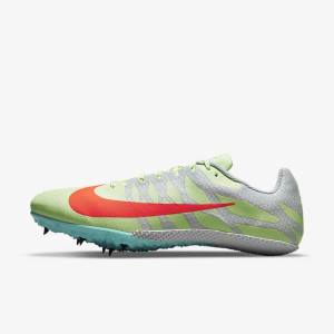 Men's Nike Zoom Rival S 9 Athletics Sprinting Spikes Running Shoes Turquoise / Orange | NK065SPD