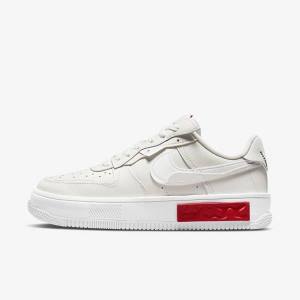 Women's Nike Air Force 1 Fontanka Sneakers White / Red | NK635JAM