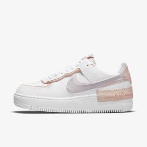 Women's Nike Air Force 1 Shadow Sneakers White / Pink / Rose / Grey | NK876IGU