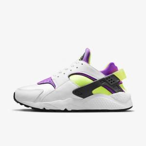 Women's Nike Air Huarache Sneakers White / Black / Yellow | NK542JQR