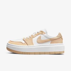 Women's Nike Air Jordan 1 Elevate Low Sneakers White Black | NK029CGY