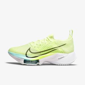 Women's Nike Air Zoom Tempo NEXT% Road Running Shoes White / Green / Turquoise / Turquoise | NK659NPJ