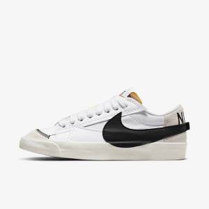 Women's Nike Blazer Low 77 Jumbo Sneakers White / Black | NK059KZI