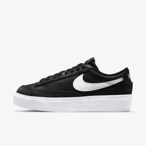 Women's Nike Blazer Low Platform Sneakers Black | NK962JVW