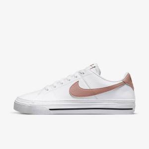 Women's Nike Court Legacy Next Nature Sneakers White / Orange / Black / Rose | NK805XJM