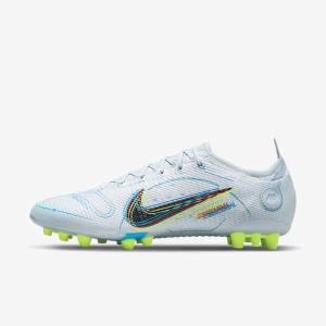 Women's Nike Mercurial Vapor 14 Elite AG Artificial-Grounds Football Shoes Grey / Light Blue / Orange / Blue | NK143LMU