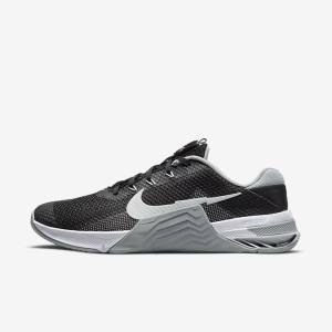 Women's Nike Metcon 7 Training Shoes Black / Grey / White / Platinum | NK654DEA