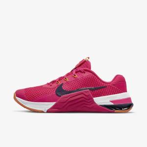 Women's Nike Metcon 7 Training Shoes Pink / Yellow / Blue | NK915OFM