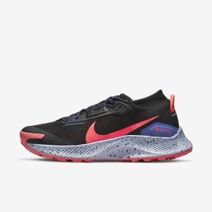 Women's Nike Pegasus Trail 3 GORE-TEX Waterproof Trail Running Shoes Black / Light Mango / Red | NK843HUE