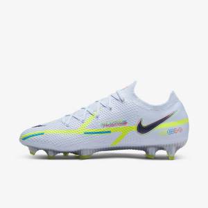 Women's Nike Phantom GT2 Elite FG Firm-Ground Football Shoes Grey / Light Blue | NK529QTW