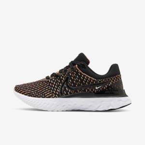 Women's Nike React Infinity Run Flyknit 3 Road Running Shoes Black / Blue / Pink / White | NK639QVX