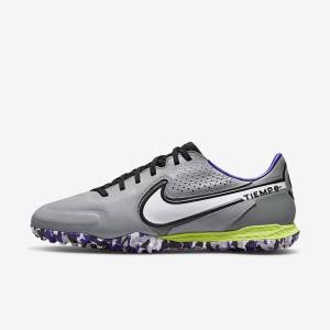 Women's Nike React Tiempo Legend 9 Pro TF Turf Football Shoes Light Grey / White | NK825FXM