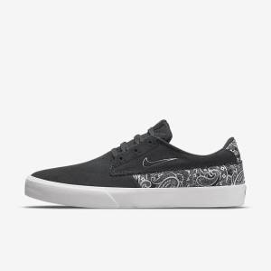 Women's Nike SB Shane Premium Skate Shoes Dark Grey / White / Black / Grey | NK910KJO