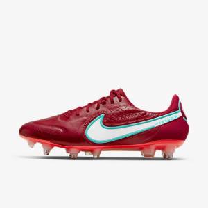 Women's Nike Tiempo Legend 9 Elite SG-Pro AC Soft-Ground Football Shoes Red / Light Red / White | NK690HCA