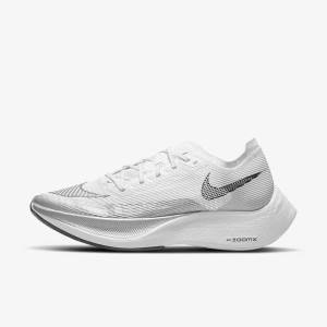 Women's Nike ZoomX Vaporfly Next% 2 Road Racing Running Shoes White / Yellow / Blue | NK541HJM